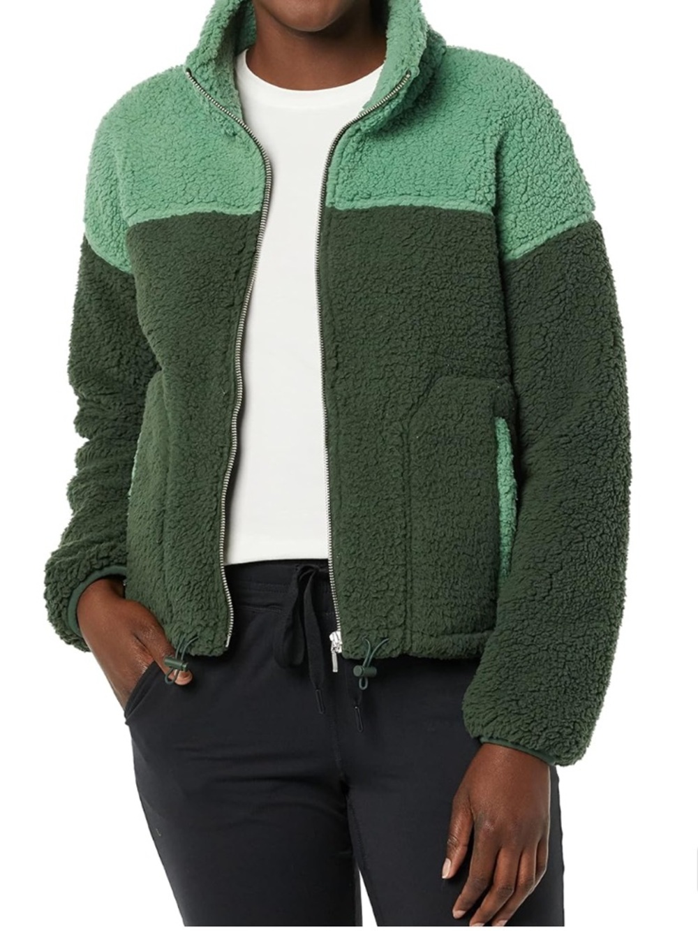 Amazon Essentials Women’s Long Sleeve Fleece Zip-up Sherpa Lined Jacket Stand Ne